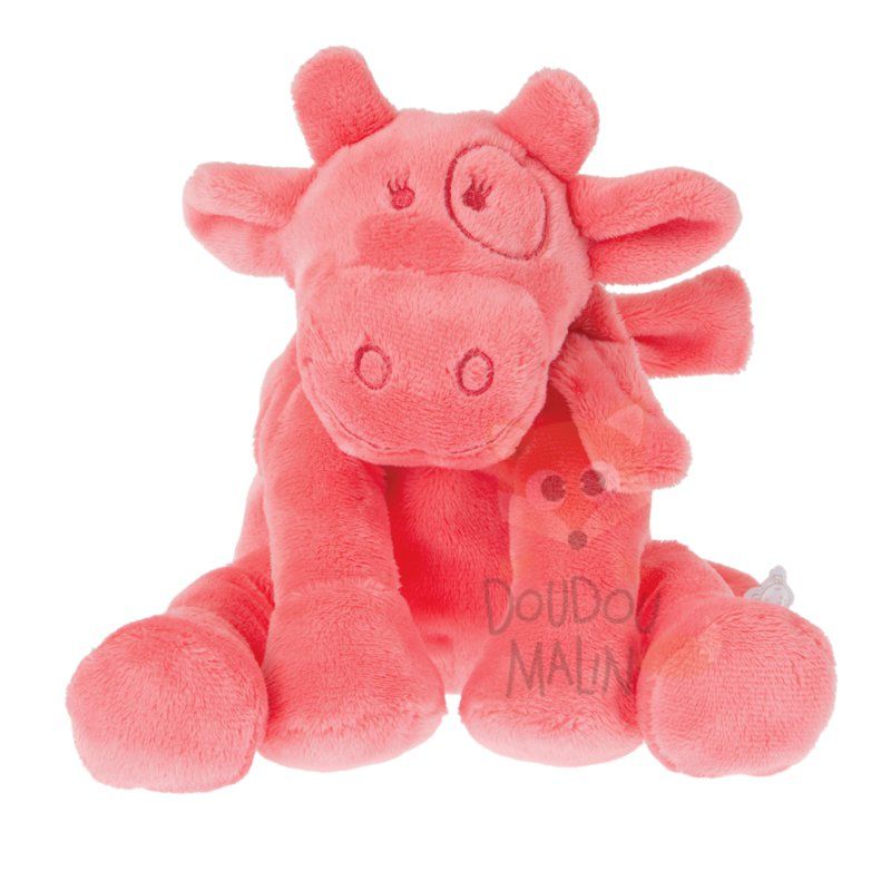 Noukies mix & match lola the cow soft toy coral small 